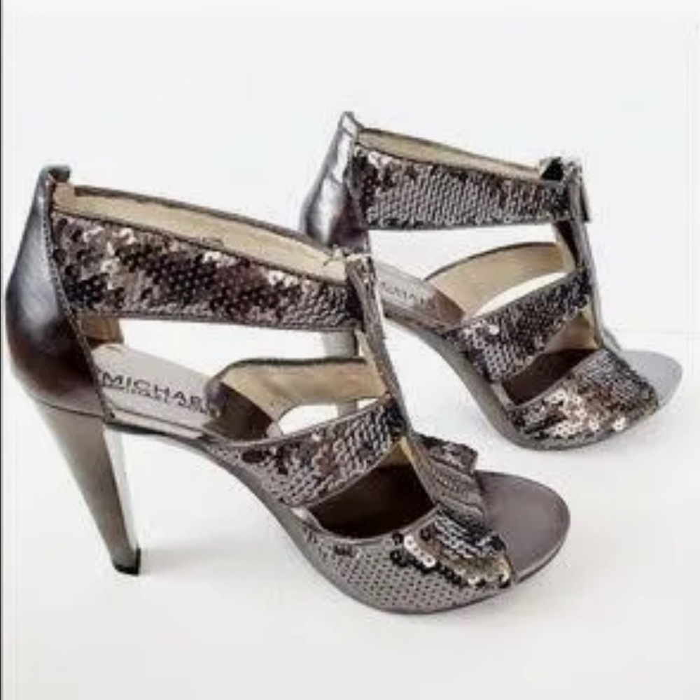 Michael Michael Kors Berkley Sequin Sandal Size 6 ( No Box Used For Display )